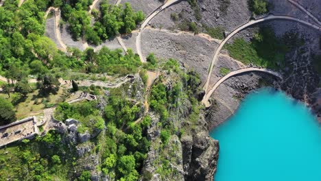 Aerial-view-of-Imotski-Blue-Lake-in-limestone-crater