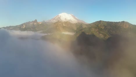 Aerial-View-of-Mount-Rainier,-Washington-USA