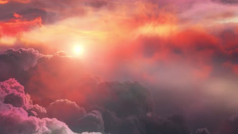 Schöner-Sonnenaufgang-Oder-Sonnenuntergang-Hinter-Kumuluswolken