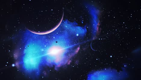 Planetas-Y-Nubes-Nebulosas-En-El-Universo-Oscuro