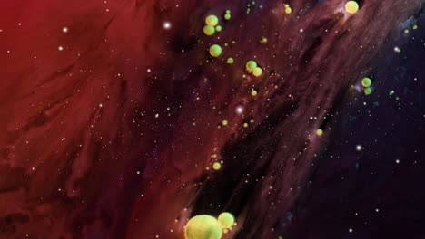 Punto-De-Vista-Dentro-De-La-Nube-Nebulosa-Roja-Del-Universo