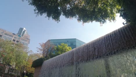 perspective-concrete-modern-reflective-mirrors-under-waterfalls-with-futuristic-concrete-design-of-overhanging-trees-ferns-and-a-horizon-of-a-clear-skies-and-glass-office-buildings-on-sunny-day-3-4