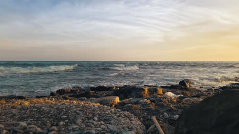 Cinemagraph-loop-of-dramatic-sunset-at-a-rocky-beach