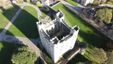 Rochester-Castle-drone-footage-4K-overhead-Point-of-view
