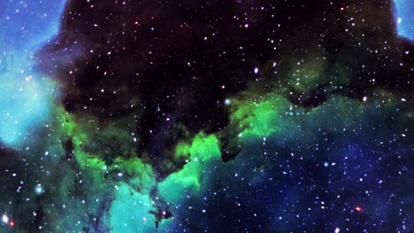 The-universe-with-blue-nebula-clouds-is-moving-closer