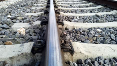 Gravel-Railroad-Track-Close-up-Footage