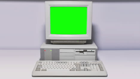 Old-PC-booting-and-shutting-down-with-Glitch-and-green-screen-Vintage-Computer-OLDCRAPdotORG-4k