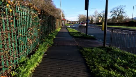2-January-2023:-POV-Cycling-Pavement-Beside-Victoria-Road-With-Cars-Going-Past-On-Monday-Morning