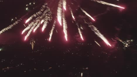 Moving-shot-of-fireworks-from-very-close