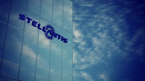 Stellantis-Logo-On-Corporate-Building-3D-Animation