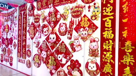 Chinesisches-Traditionelles-Rotes-Dekorationsjahr-Der-Hasenfigur-Aus-Papier