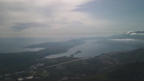 Aerial-panoramic-view-of-the-Bay-of-Kotor-from-magnificent-mountains