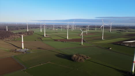 Windmills-Providing-Clean-Energy-on-a-Beautiful-Field-on-a-Sunny-Day-in-Brilon-Sauerland-North-Rhine-Westphalia-Germany