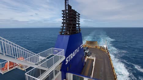 The-view-behind-the-Bluebridge-Straitsman-ferry-as-it-crosses-the-Cook-Strait-in-New-Zealand