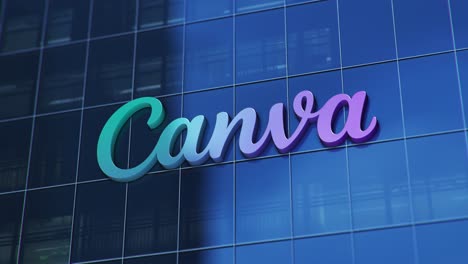 Buntes-Canva-Logo-Auf-Firmenglasgebäude-3D-Animation-2