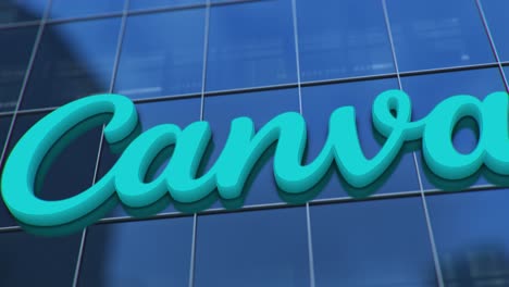 Canva-Logo-Auf-Firmenglasgebäude-3D-Animation-2