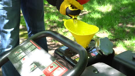 pouring-fuel-before-pressure-washing-preparation