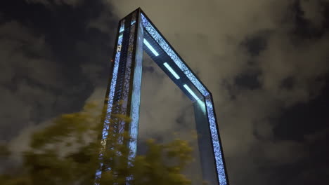 moving-shot-of-The-Frame-of-Dubai-at-night