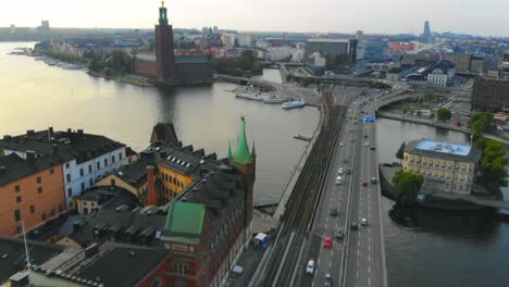 Drone-footage-from-Stockholm,-Gamla-Stan-3