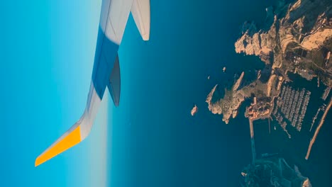 Frioul-archipel-Vom-Flugzeug-Aus-Gesehen,-Das-Mit-Ziel-Marseille-In-Frankreich-Ankommt
