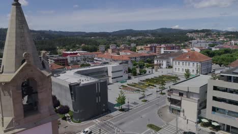 Aerial-Shot-of-Vila-Verde,-city-center,-small-portuguese-town-in-Braga,-North-of-Portugal