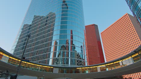 The-Chevron-Skybridge-is-Located-in-Downtown-Houston,-Texas-and-connects-4-Office-buildings-on-the-2nd-floor