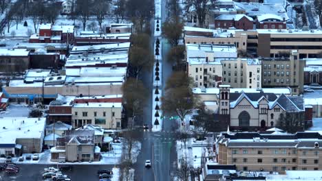 Long-aerial-zoom-of-small-town-in-America