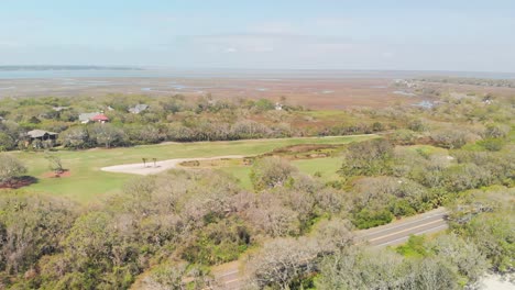 Aerial-view-of-Amelia-island-showcasing-its-stunning-scenery-and-natural-beauty-of-lush-trees