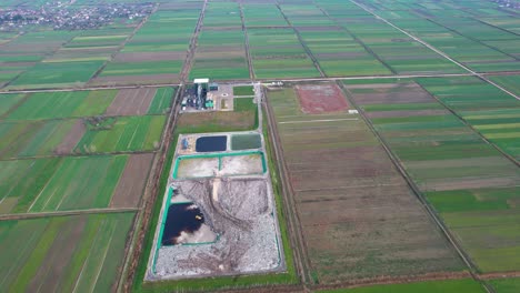 Landfill-and-incinerator-of-waste-near-agricultural-parcels,-ecological-solutions-in-Albania