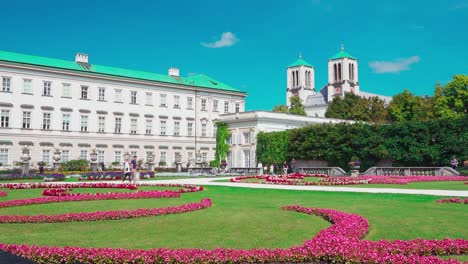 Visitors-strolling-through-Mirabell-Gardens