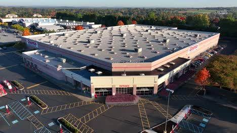 Costco-Wholesale-shopping-club-store.-Descending-aerial-view