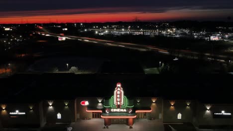 Marcus-Oakdale-Cinema-sunset-aerial-timelapse-in-Minessota