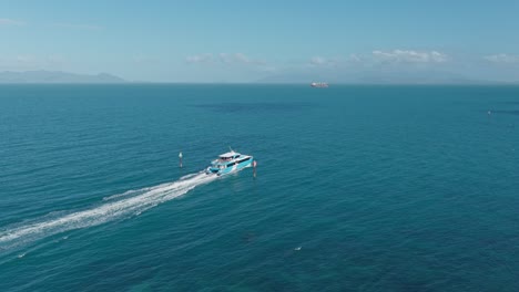 Aerial-View-of-a-ferry-at-sea