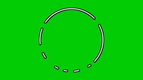 Animation-simple-cartoon-rotating-circle-border-motion-graphics-for-video-elements-on-green-screen-background