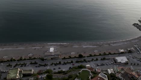 Salerno,-Italy-Beach-Aerial-tilt-up