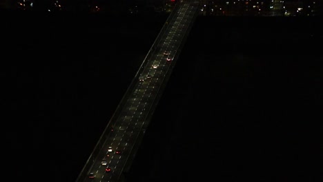 aerial-view-of-Highway-bridge-in-a-pitch-black-surrounding