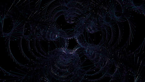 Punkte-Und-Linien,-Die-In-Einem-Fraktalen-Kaleidoskop-Mit-Nahtloser-Konzentrischer-Rotierender-Schleife-Miteinander-Verbunden-Sind