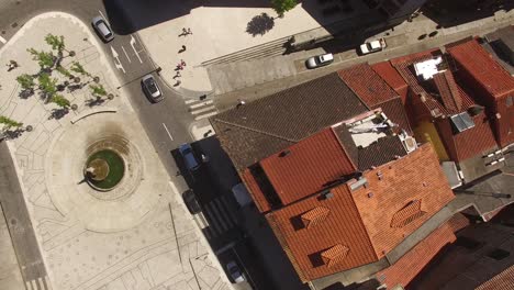 Top-View-Toural-Square-in-Guimarães,-Portugal