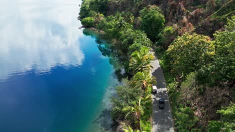 Route-Zwischen-Rabaul-Und-Kokopo-Entlang-Der-Blauen-Lagune