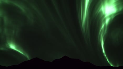 Green-Aurora-Over-Mountains-At-Night