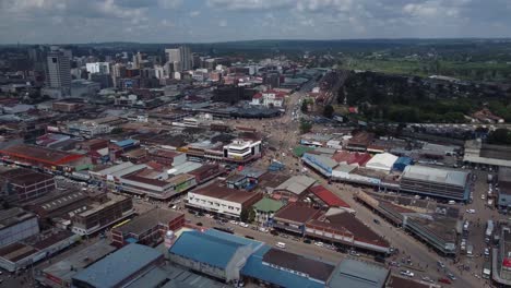 Video-De-Drones-Del-Centro-De-La-Ciudad-En-Harare,-Zimbabue