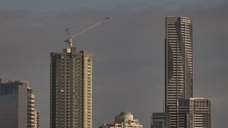 Construcción-En-Highrise,-Ciudad-De-Brisbane-Desde-Kangaroo-Point,-Queensland,-Australia