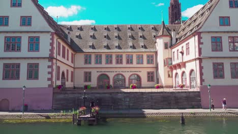 The-facade-of-the-historical-museum-in-Strasbourg,-Alsace,-France