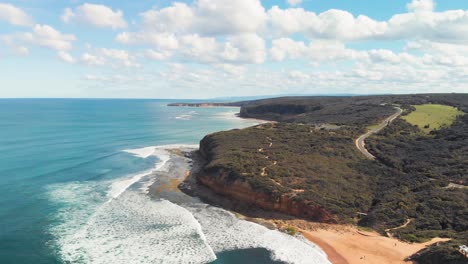 Drone-Shot-Of-Torquay-Bells-Beach,-Australia
