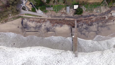 Damage-caused-by-storms-in-California-near-Rio-del-Mar-Beach-in-January-2023---straight-down-aerial-view