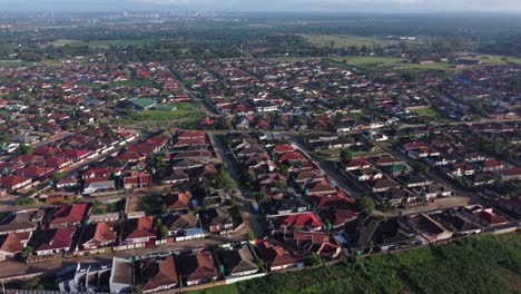 Drone-video-of-Waterfalls-high-density-suburb-township-in-Harare,-Zimbabwe