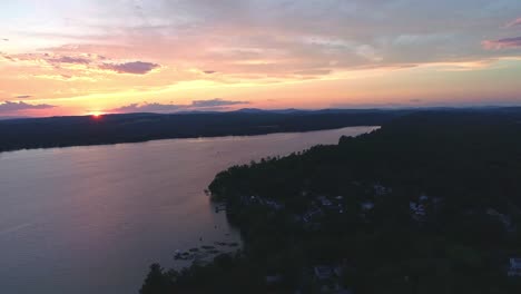 Red-natural-sunset-filmed-by-a-drone