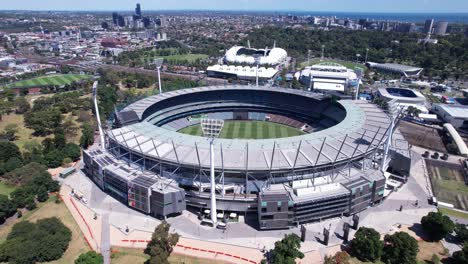 El-Mundialmente-Famoso-Campo-De-Cricket-De-Melbourne-Mcg-Dando-Vueltas-Aéreas-En-Verano