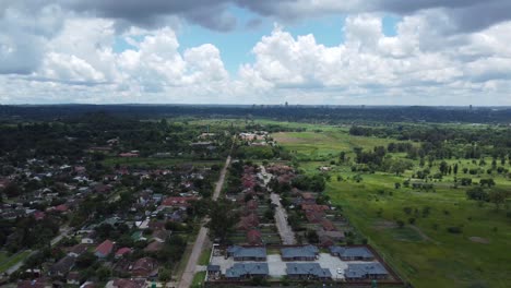 Drone-video-of-a-suburb-in-the-west-of-Harare,-Zimbabwe