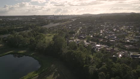 Aerial-over-Mudgeeraba,-Gold-Coast,-Australia